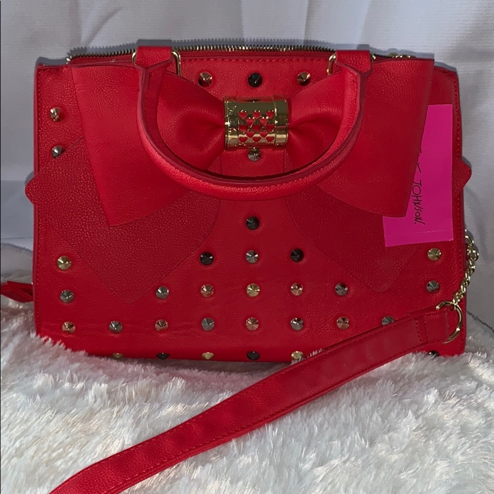 Betsey Johnson Studded Bow Satchel